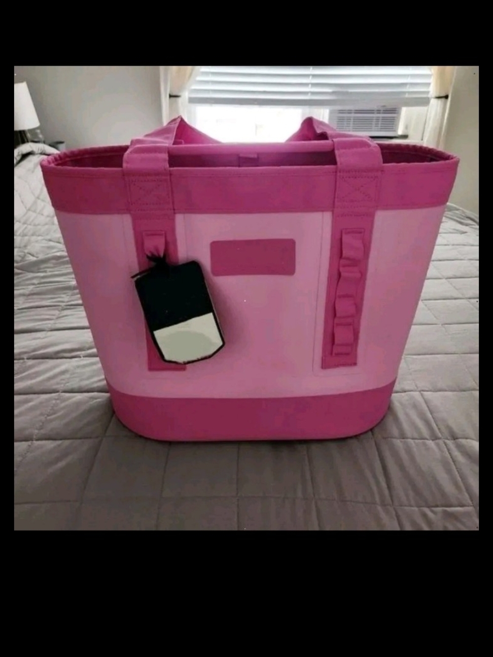 Pink Canvas Tote 35  Two-Tone Pink Tote Bag - Pink NWT - Picture 2 of 4